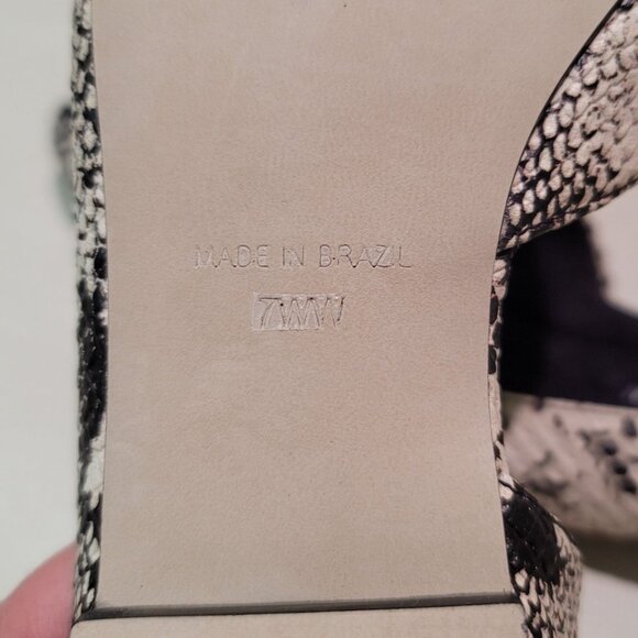 Walking Cradles Raya Snake Pointed Toe D'orsay Flats Slip on Shoes Sz 7WW Work - Picture 9 of 11